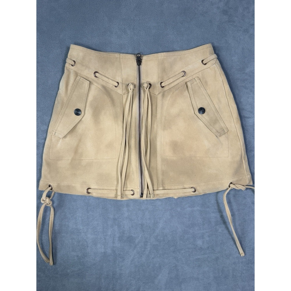 Free People We The Free Sierra Mini Skirt Suede Tassels Western Festival Sz 0